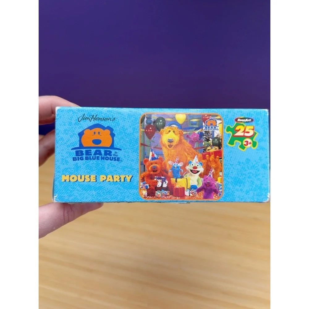 Vintage 1999 Bear in the Big Blue House Mouse Party 25 Pc Puzzle RoseArt